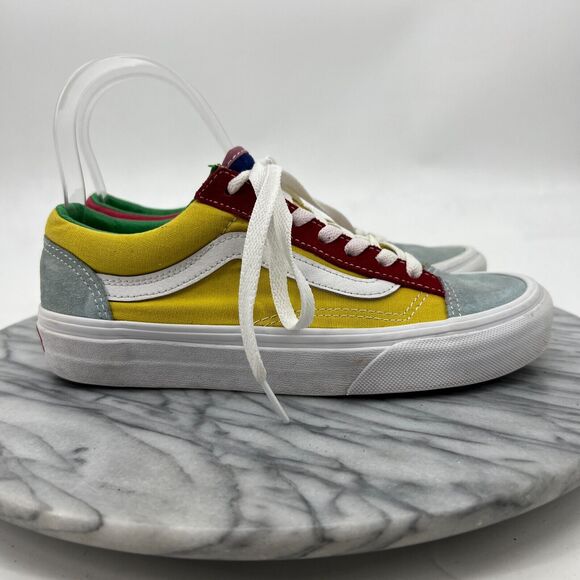 Vans Colorblock Sneakers Womens 6 Suede & Canvas Colorful Skateboarding Shoes - Picture 2 of 11
